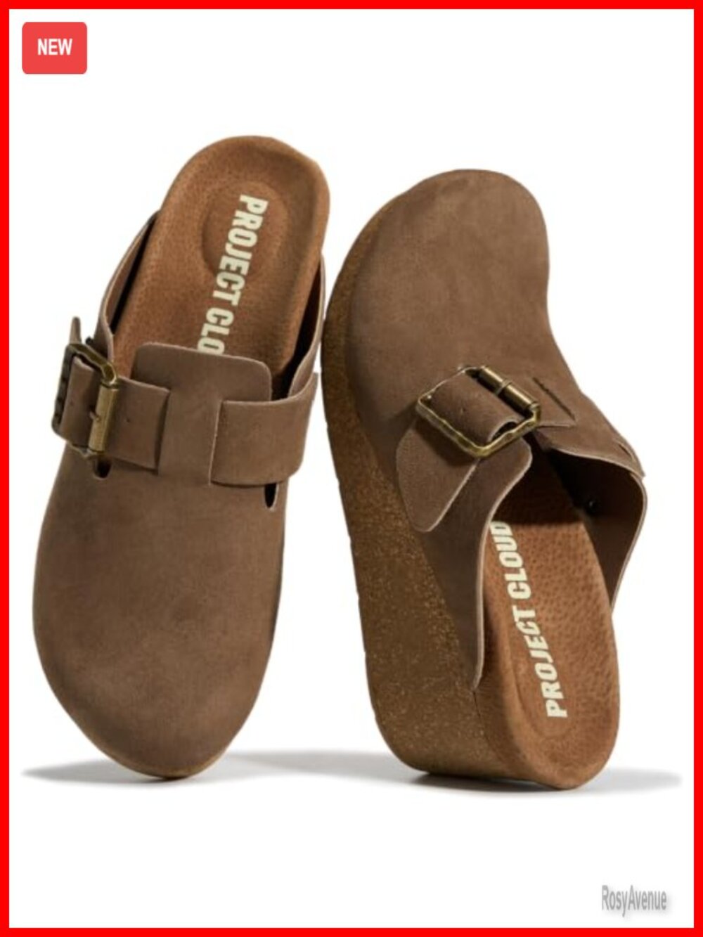 Genuine Suede Platform Clogs Mules Women Slip On Casual Shoes